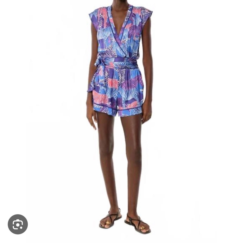 Poupette St. Barth Blue and Pink Jumpsuit